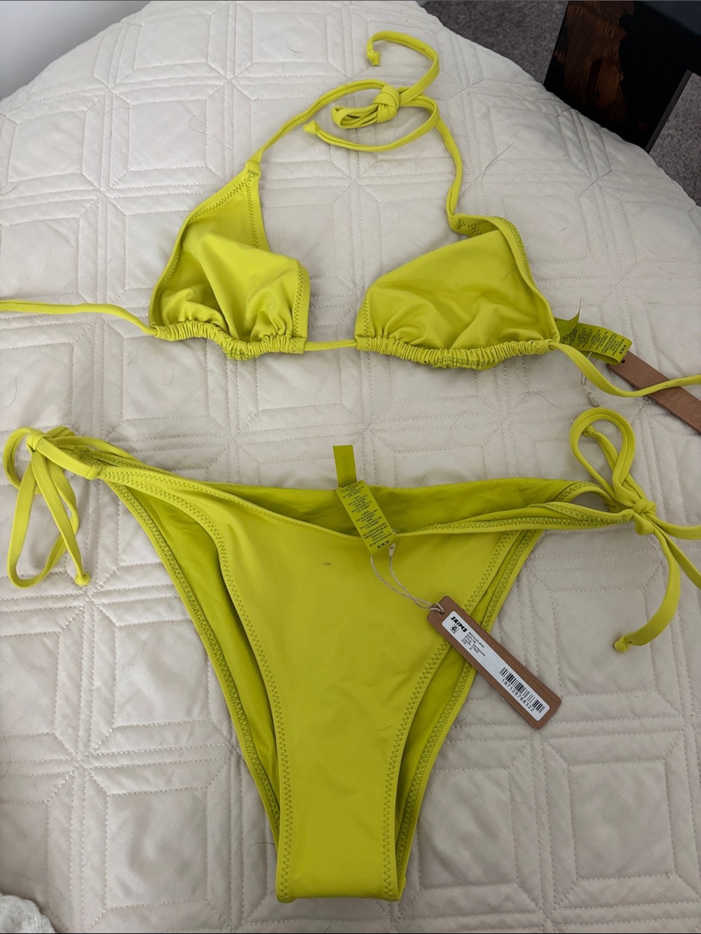 SKIMS Neon Yellow String Bikini Set